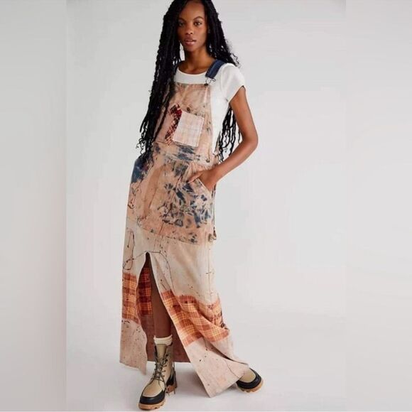 Free People X Tricia Fix Patched Skirtall - Picture 2 of 5